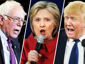 Three presidential candidates spinning words Photo credit: New York Magazine.